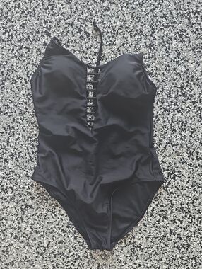 Target Black Ladder-Front One-Piece Swimsuit
